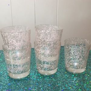 Set of five Hazel Atlas pink glass cups!!